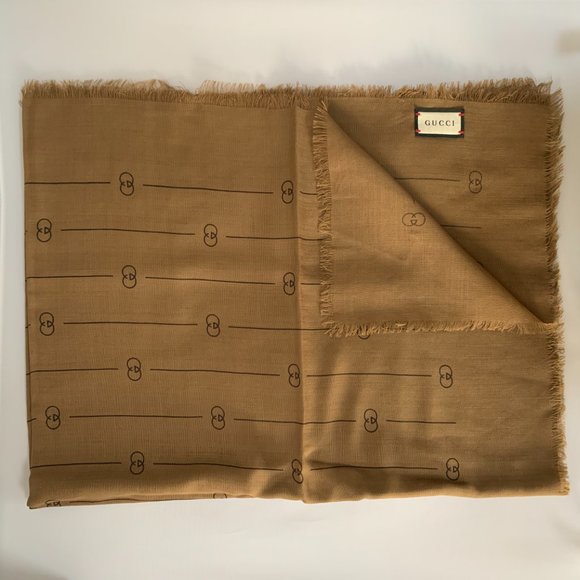 Gucci GG Thin Striped Scarf in Beige NEW W TAGS - Picture 1 of 6